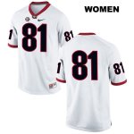 Women's Georgia Bulldogs NCAA #81 Chauncey Manac Nike Stitched White Authentic No Name College Football Jersey GQN0354PT